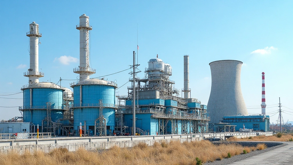 Профессиональное фото современной теплоэлектростанции с современным оборудованием и дымовыми трубами