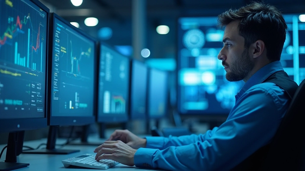 Современный центр управления электроэнергетической системой с мониторами